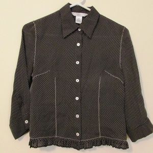 Isabella d. Silk Blouse Black & Taupe